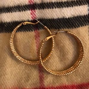 Gold Toned Guess Hoop Earrings